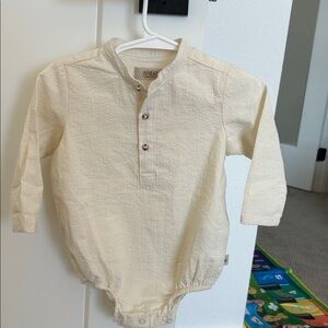 Wheat Cream Long Sleeve Baby Shirt Onesie